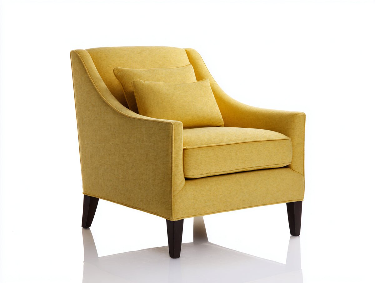 Sessel Stoffbezug 85x85x90 cm - Gelb mit gepolsterter Sitzfläche im modernen Stil