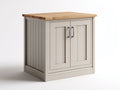 Sideboard Massivholz 110x45x85 cm - Beige mit natürlicher Holzplatte im klassischen Landhausstil
