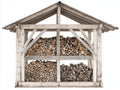 Kaminholzregal Holz 300x80x200 cm - Naturfarbenes Brennholzlager mit Dach für Außenbereich