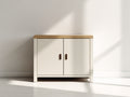 Sideboards aus Holz 100x45x85 cm Weiß Natur - 2 Türen - Modernes Design