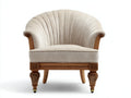 Sessel Stoffbezug 85x85x90 cm - Beige mit Holzdetails und gepolsterter Sitzfläche im klassischen Stil