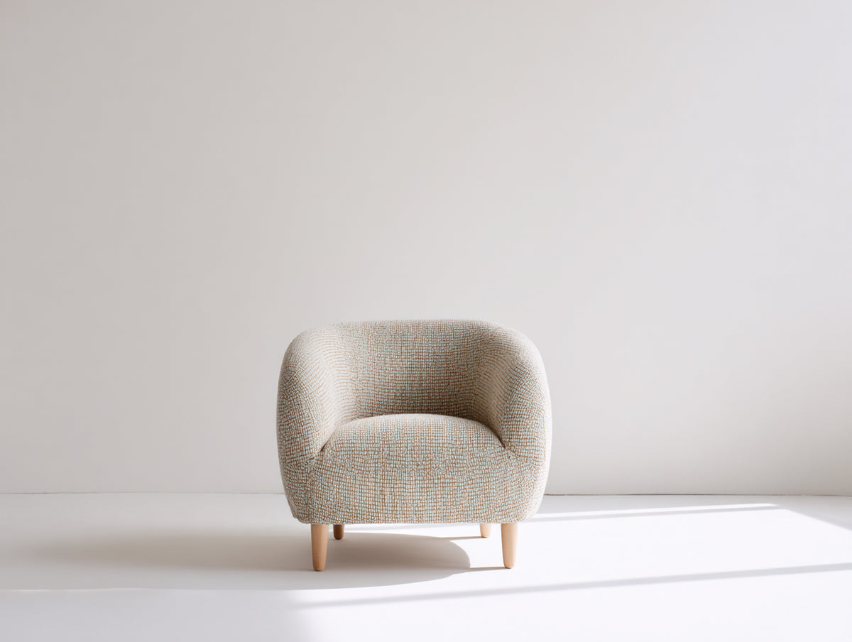Sessel mit Stoffbezug 85x80x78 cm Beige - Gepolstert - Modernes Design